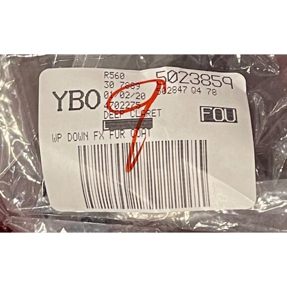 NWOT Lands End Winter Long Down Faux Fur Hood Coat Jacket Deep Claret Large NWOT - Picture 8 of 9